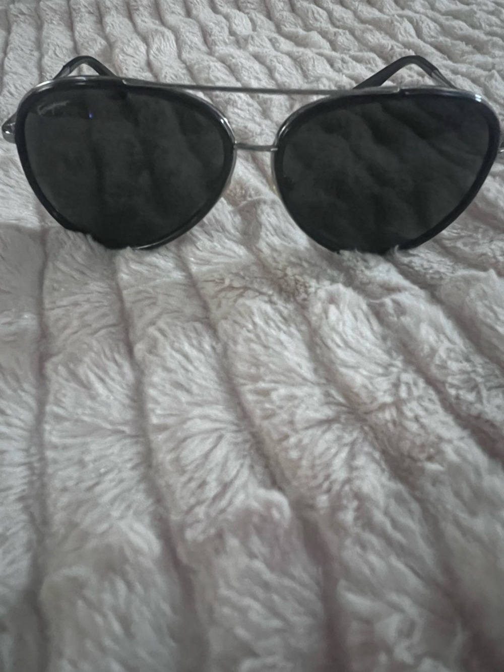 Salvatore Ferragamo Classic Aviator Sunglasses in Black